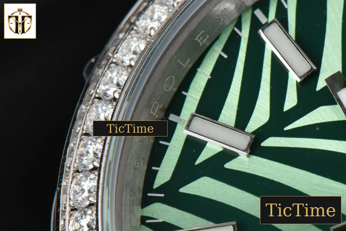 DateJust 36mm BPF Diamond Green Plam Dial Oyster Bracelet A2824 — foto 6