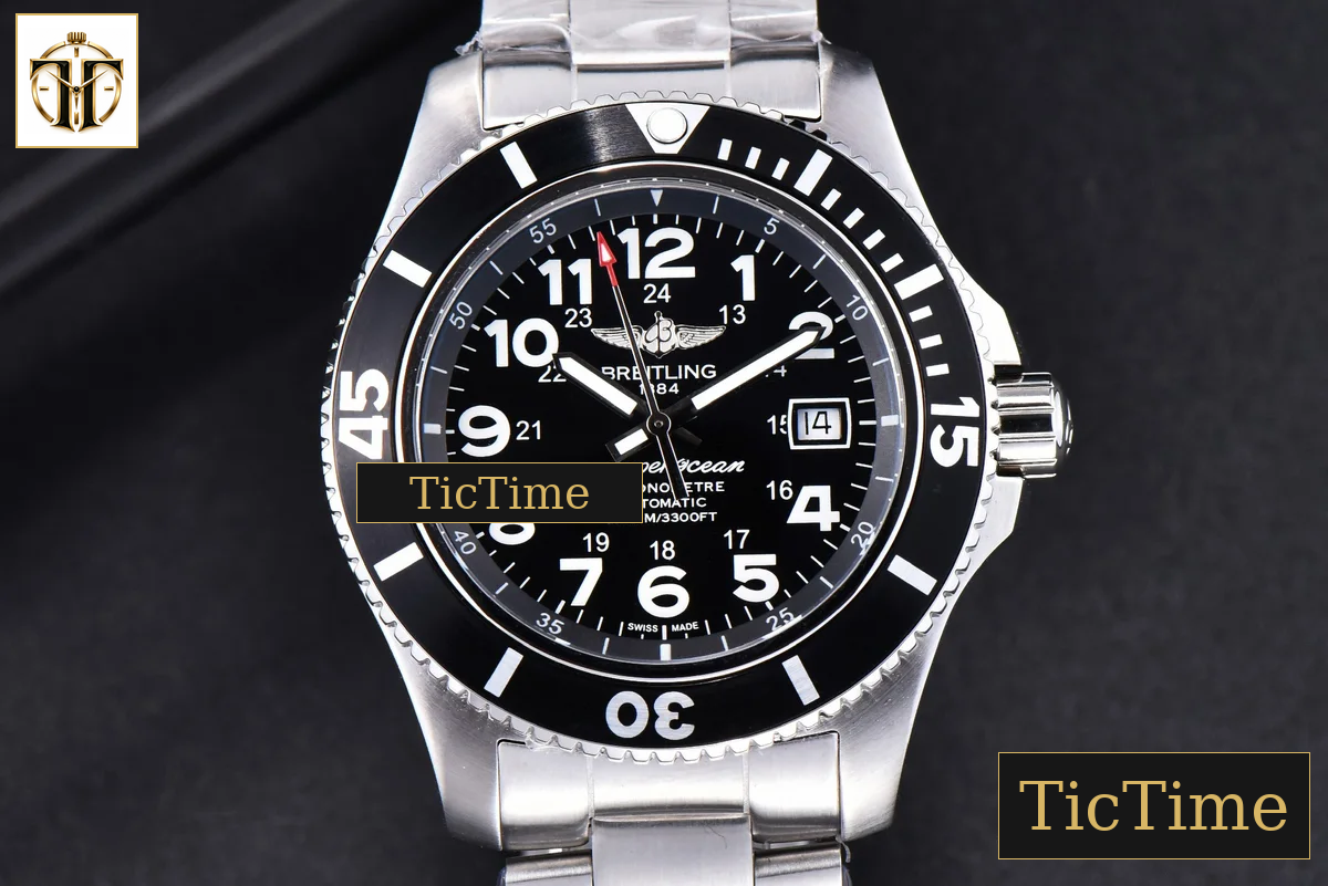 Superocean 44mm TF White Ceramic Black Dial Numerical Marker SS Bracelet A2824 — foto 2