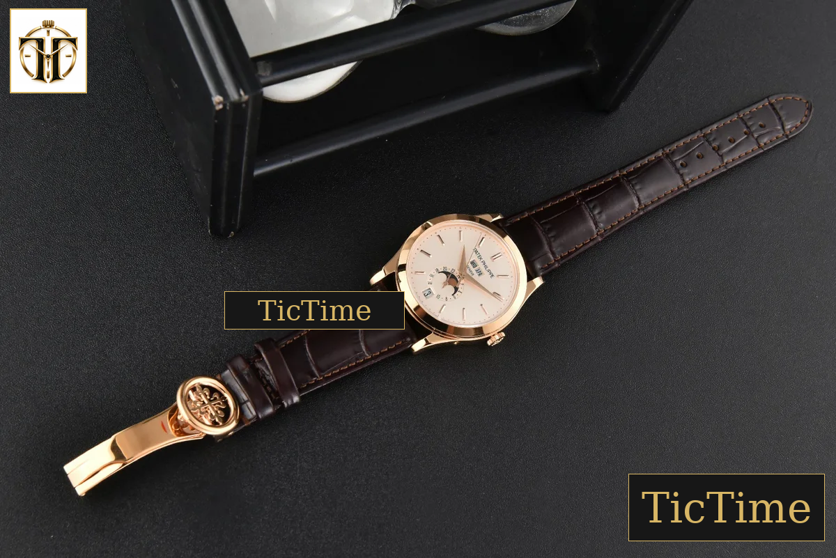 Annual Calendar Moonphase 5396 38.5mm ZF RG White Stick Dial Brown Leather Strap MY9015 — foto 32
