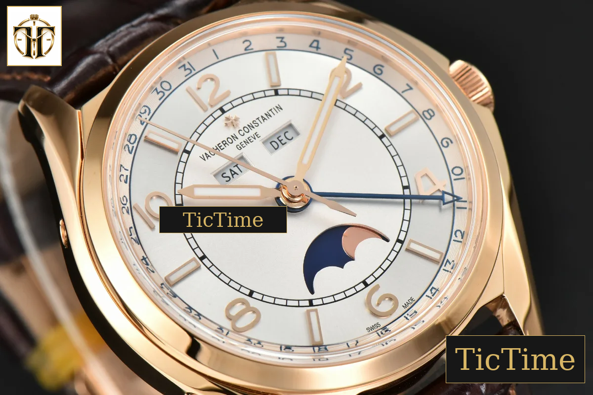 Fiftysix Complete Calendar 40mm ZF RG White Dial Brown Leather Strap A2460 — foto 10