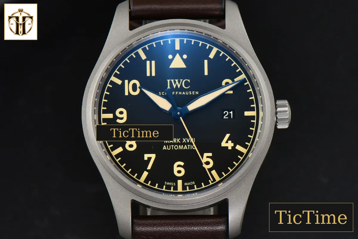 Mark XVIII IW327006 40mm V7F Titanium Black Dial Brown Leather Strap A2892 — foto 2