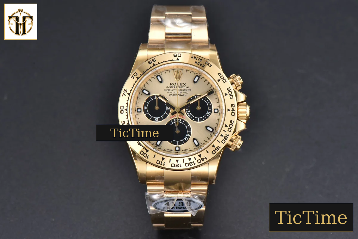 Daytona 116508 40mm Clean Factory YG 904L YG Dial Black Subdial YG Bracelet SA4130 — foto 3