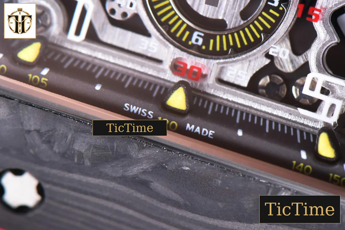 NTPT Chrono RM011 KVF Skeleton Dial Black Crown Red Rubber Strap V2 A7750 — foto 10