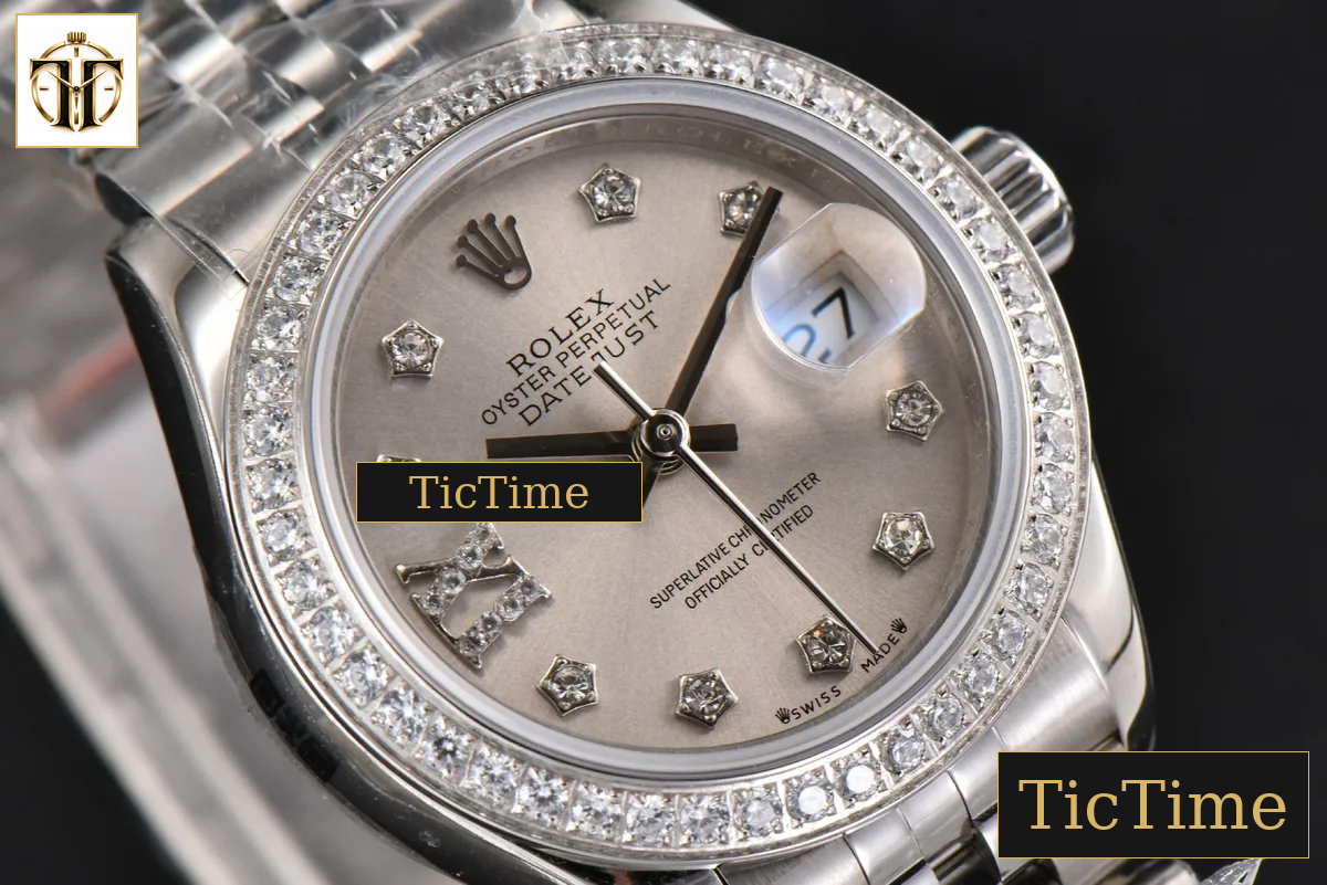 DateJust Ladies 28mm WF Diamond Silver Dial Diamond Marker Jubilee Bracelet A2236 — foto 13