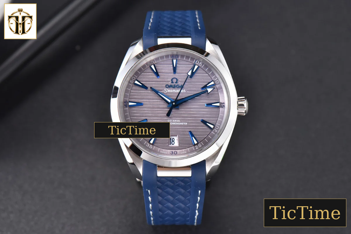 Aqua Terra 150M Seamaster 41mm VSF Gray Dial Blue Hands Blue Rubber Strap A8900 — foto 2