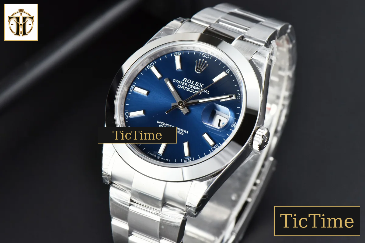 DateJust Smooth Bezel 126300 41mm VSF Blue Dial Oyster Bracelet VS3235 — foto 4
