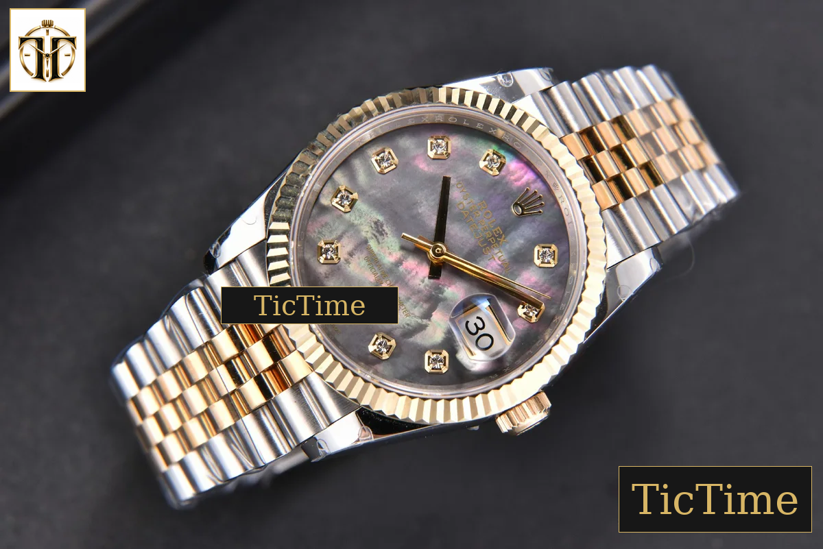 DateJust 904L 36mm GMF YG/SS Fluted Bezel Gray MOP Dial Diamond Marker Jubilee Bracelet VR3235 — foto 3