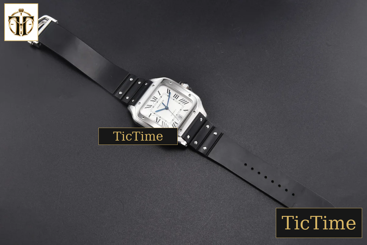 Santos de Cartier Large 40mm AF SS White Dial Black Rubber Strap Miyota 9015 — foto 28