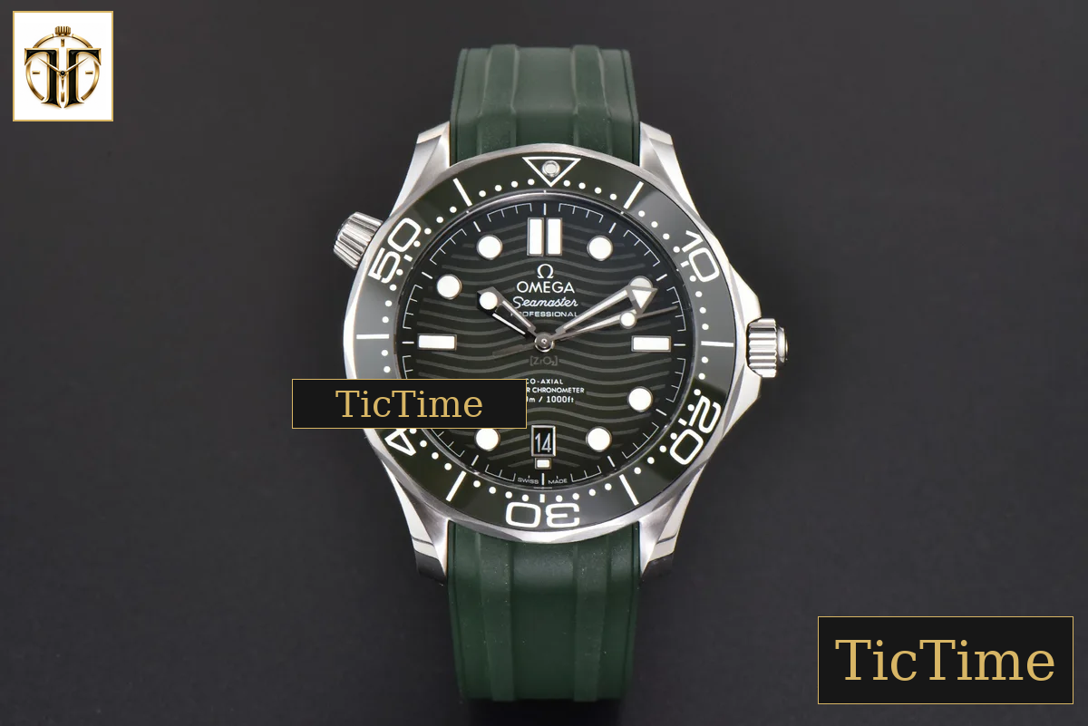 Seamaster Diver 300M 42mm ORF Green Ceramic Green Dial Green Rubber Strap A8800 — foto 3