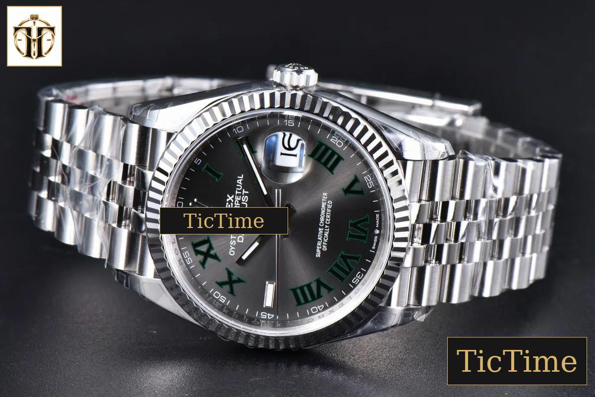 DateJust Wimbledon 126234 36mm VSF Gray Dial Green Marker Jubilee Bracelet VS3235 — foto 15