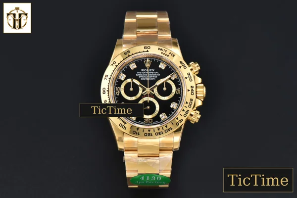 Foto frontal — Daytona 116508 APSF YG Black Dial Diamond Marker YG Bracelet SH4130