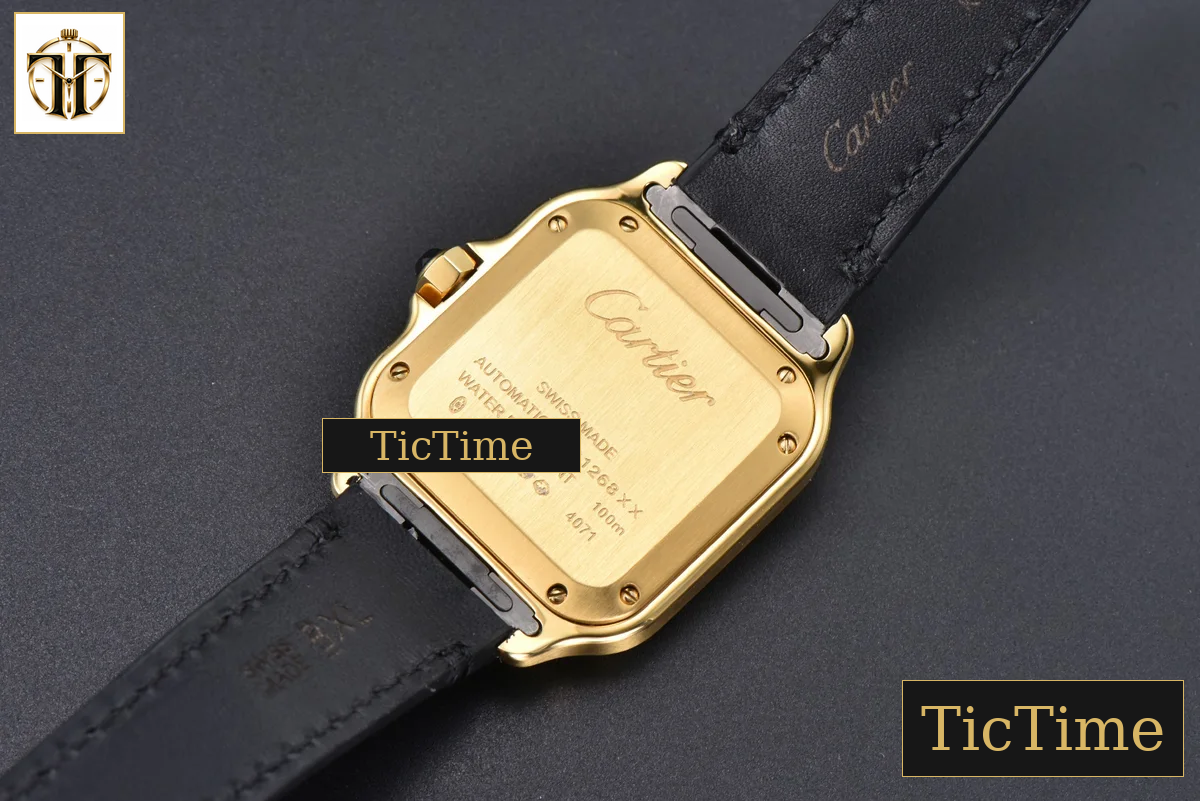 Santos de Cartier Medium 35mm AF YG White Dial Black Leather Strap Miyota 9015 — foto 14