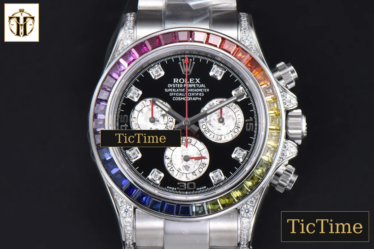Daytona Rainbow 116599 ZF Black Diamonds Dial SS Bracelet SH4130 — foto 2