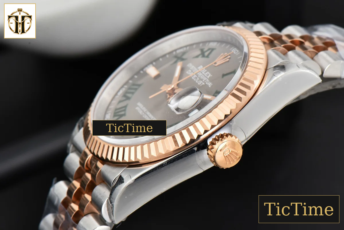 DateJust 36mm BPF RG/SS Fluted Bezel Gray Wimbledon Dial Jubilee Bracelet A2824 — foto 10