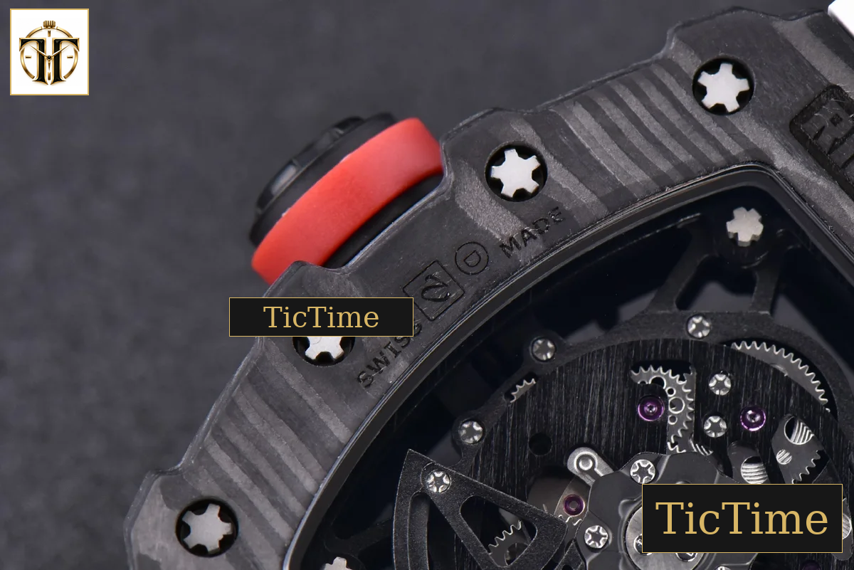 RM035-02 KVF Skeleton Dial Red White Rubber Strap V3 Miyota8215 — foto 18