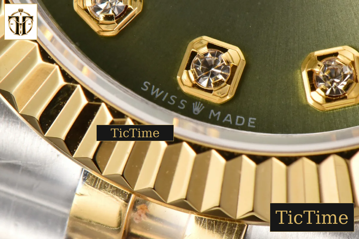 DateJust Ladies 904L 31mm WF YG/SS Green Dial Diamond Marker Jubilee Bracelet A2671 — foto 9