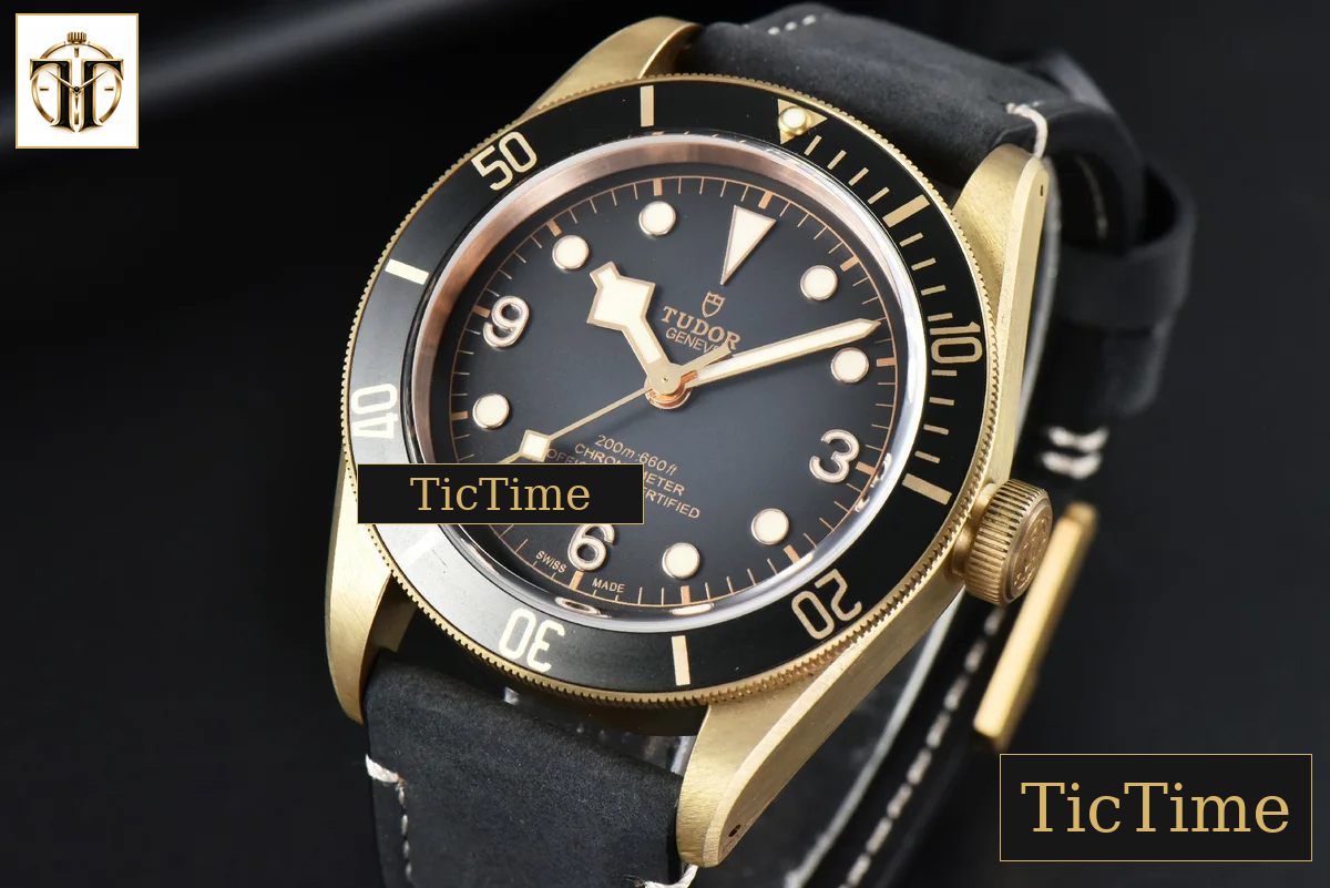 Heritage Black Bay 43mm XF Bronze Gray RG Black Dial Leather Strap V3 A5612 — foto 4