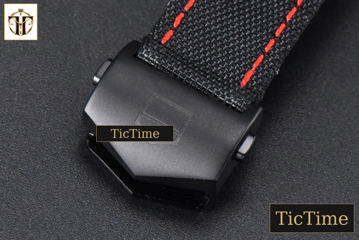 Aquaracer Calibre 5 43mm OF Ceramic Black Red Hand Dial Black Nylon Strap SW200 — foto 15