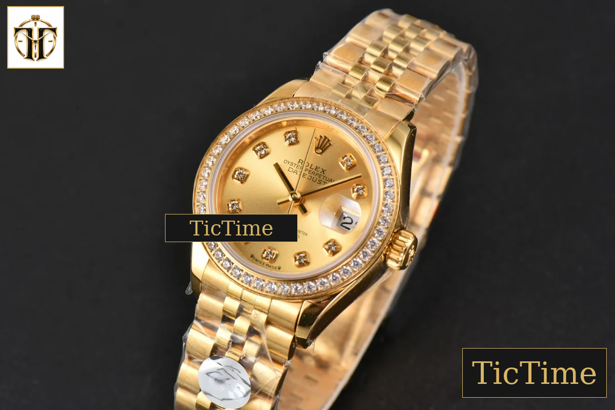 DateJust Ladies 28mm WF YG Diamond Gold Dial Diamond Marker Jubilee Bracelet A2236 — foto 5