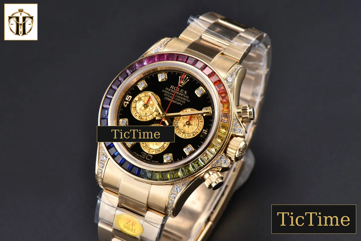 Daytona Rainbow 116598 ZF Black Diamonds Dial YG Bracelet SH4130 — foto 5