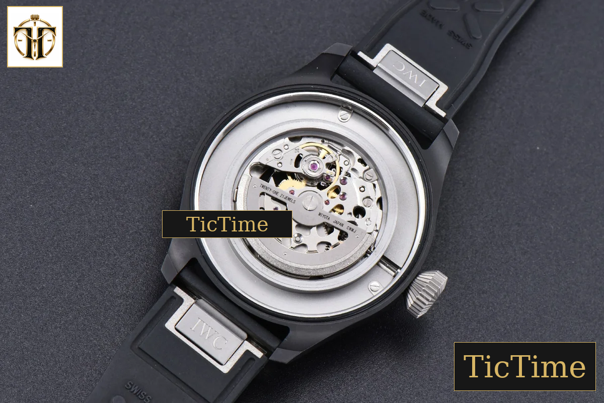 Top Gun IW329801 43mm M+F Ceramic Black Dial Black Rubber Strap A2892 — foto 16