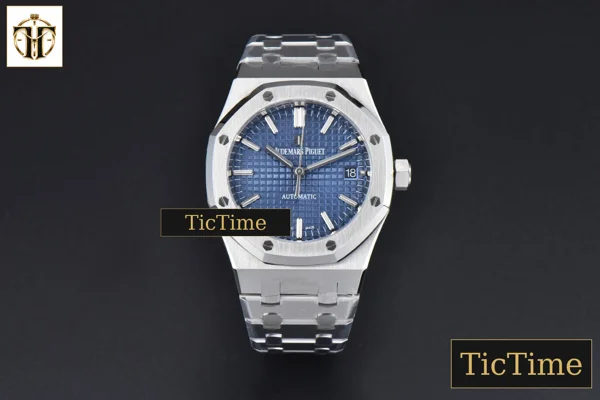 Foto frontal — Royal Oak 15450 37mm ZF Blue Textured Dial SS Bracelet SA3120