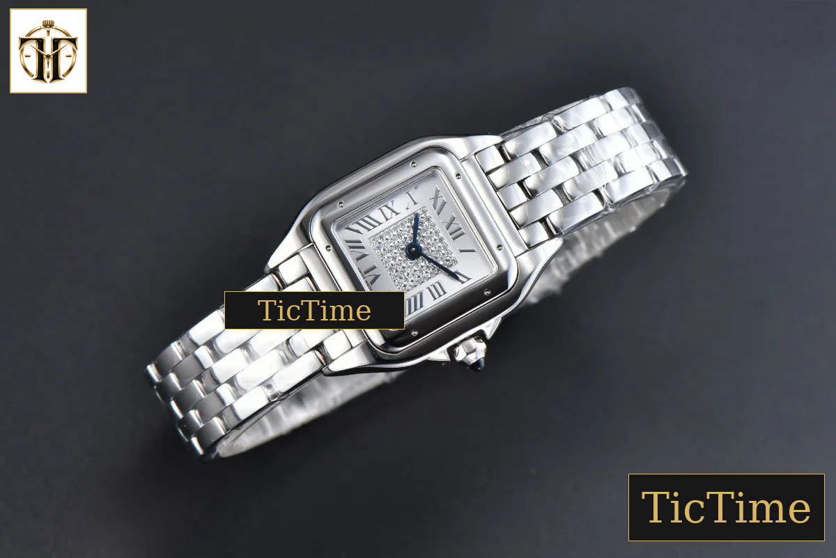 Panthère 22mm AF SS White Diamond Dial SS Bracelet Ronda Quartz — foto 3