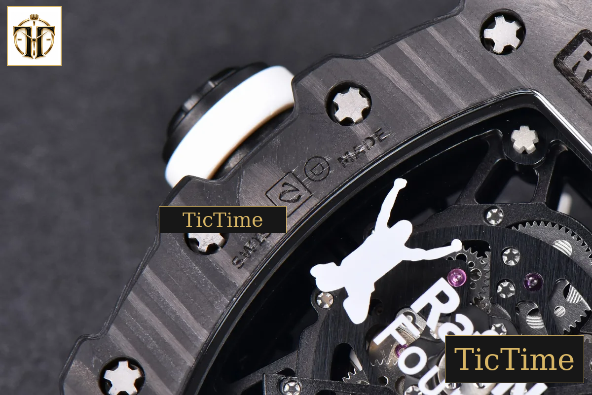 RM035-02 KVF Skeleton Dial White Black Rubber Strap V3 Miyota8215 — foto 17