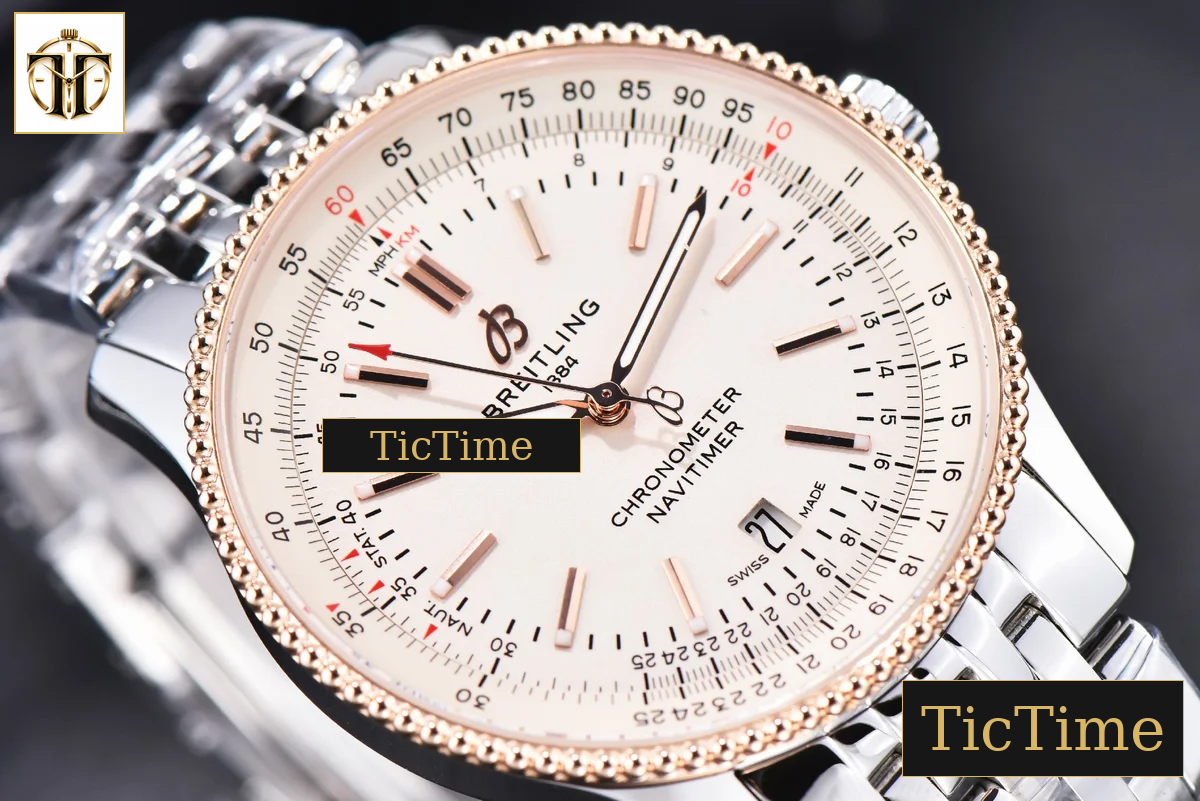 Navitimer 41mm TF RG White Dial White Bezel SS Bracelet A2824 — foto 9