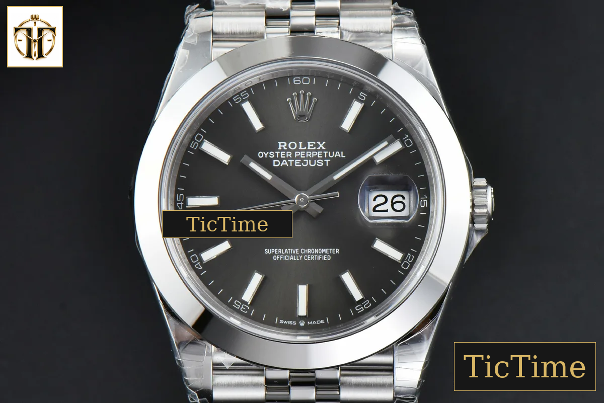 DateJust Smooth Bezel 126300 41mm VSF Gray Dial Jubilee Bracelet VS3235 — foto 2