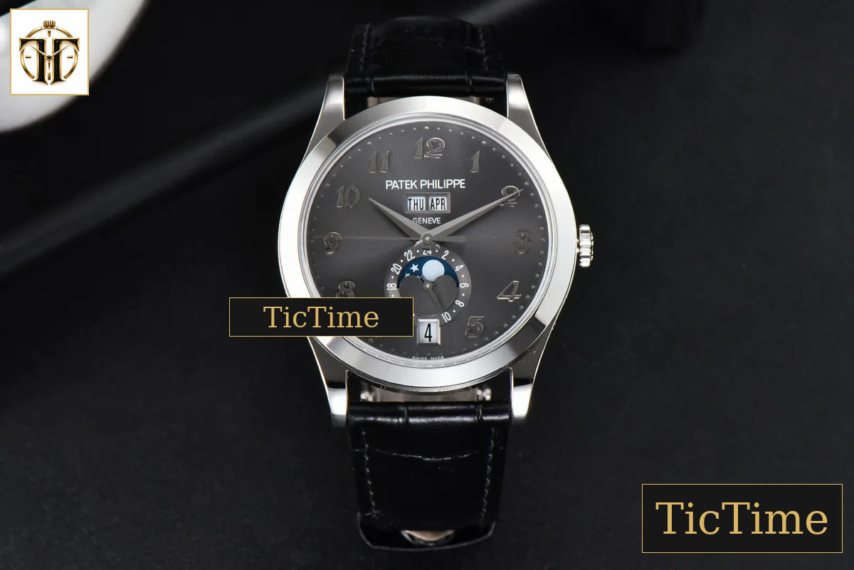 Complications 5396 38.5mm ZF Gray Dial Moonphase Stick Markers Black Leather Strap MY9015 — foto 3