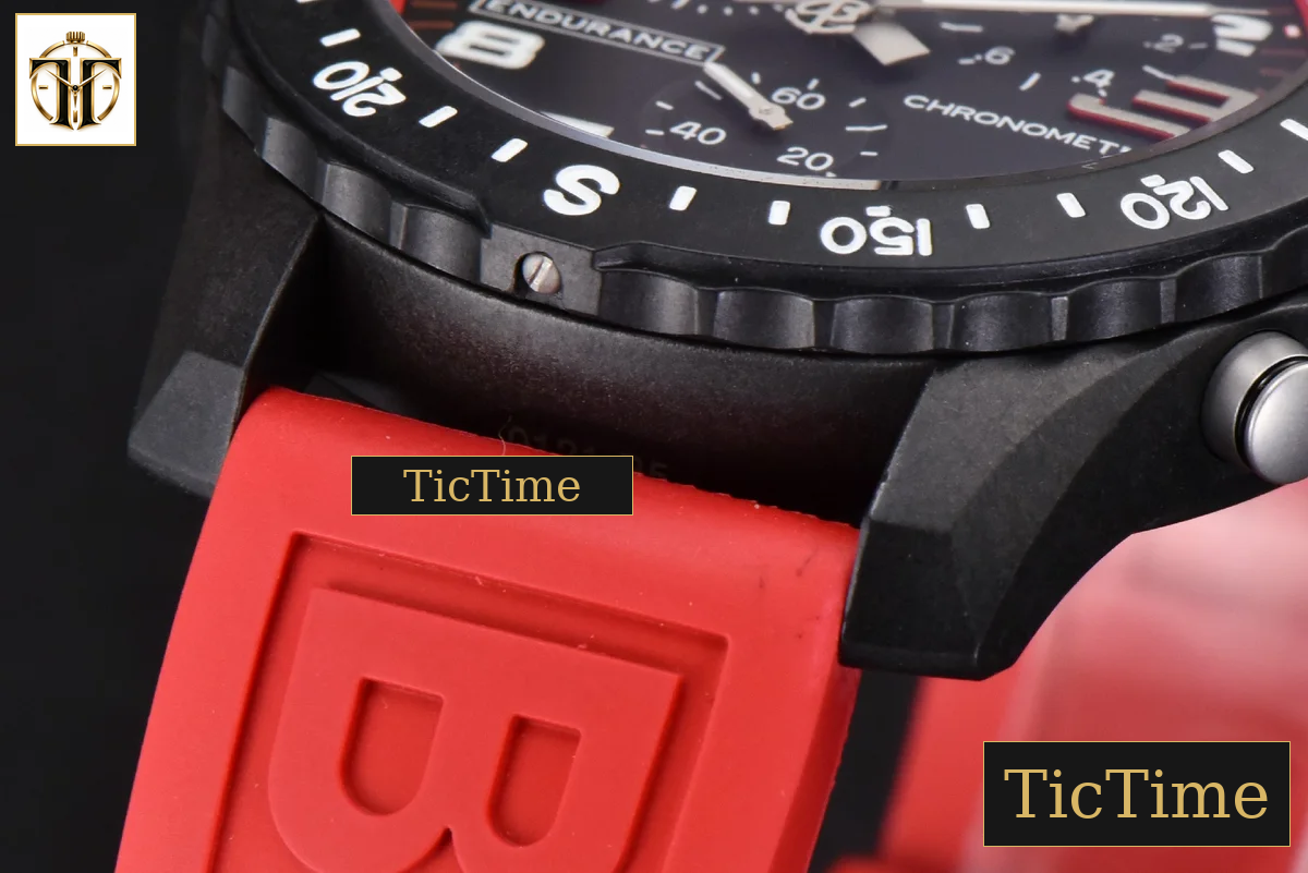 Endurance Pro 44mm OF Red Chronometer Dial Red Rubber Strap Swiss Quartz — foto 13
