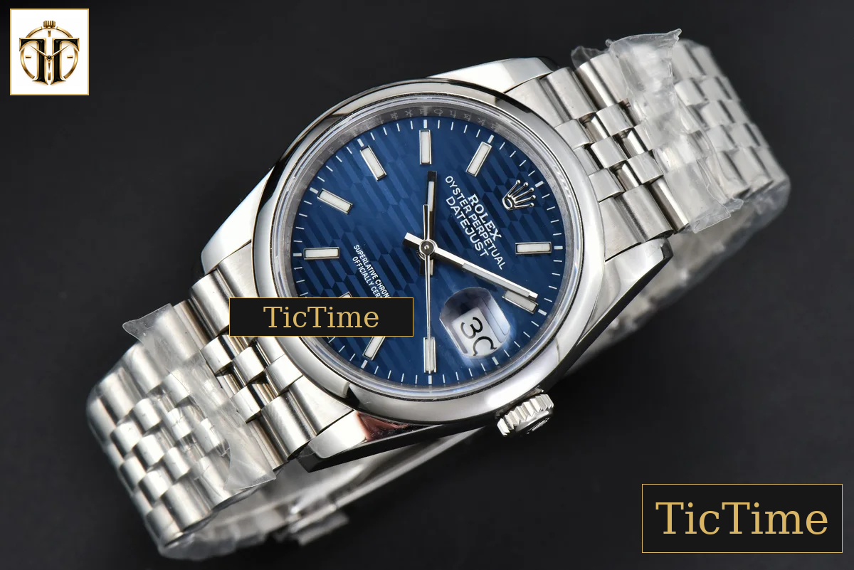DateJust Smooth Bezel 36mm BPF Blue Motif Dial Jubilee Bracelet A2824 — foto 15