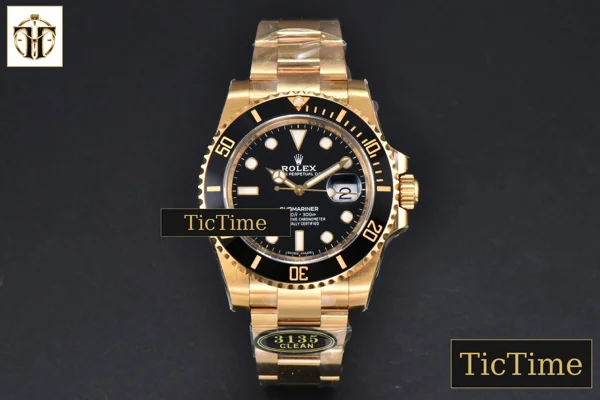 Foto frontal — Submariner LN 904L 116618 40mm Clean Factory YG Black Dial YG Bracelet VS3135