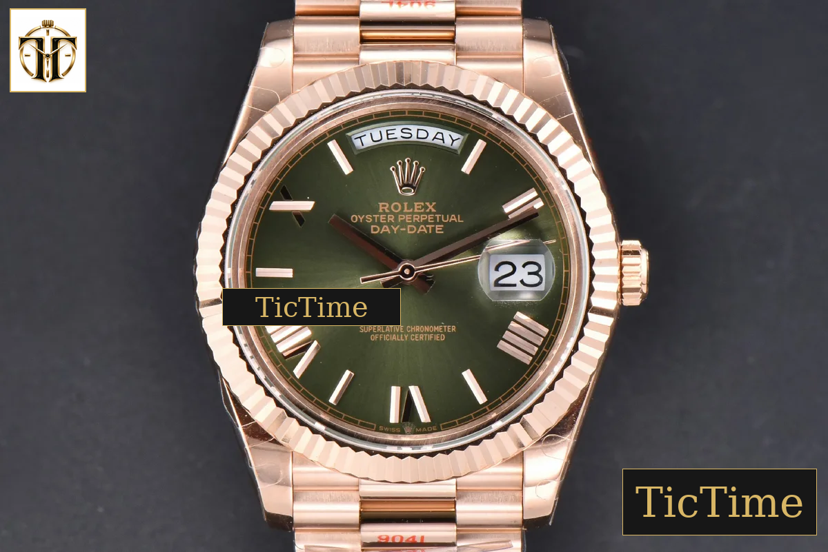 DayDate 40mm GMF RG Green Dial Roma Marker President Bracelet A2836 — foto 2