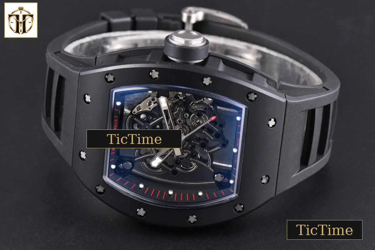 RM055 42.7mm APSF Ceramic Black Bezel Black Skeleton Dial Black Crown Black Rubber Strap RMUL2 — foto 15