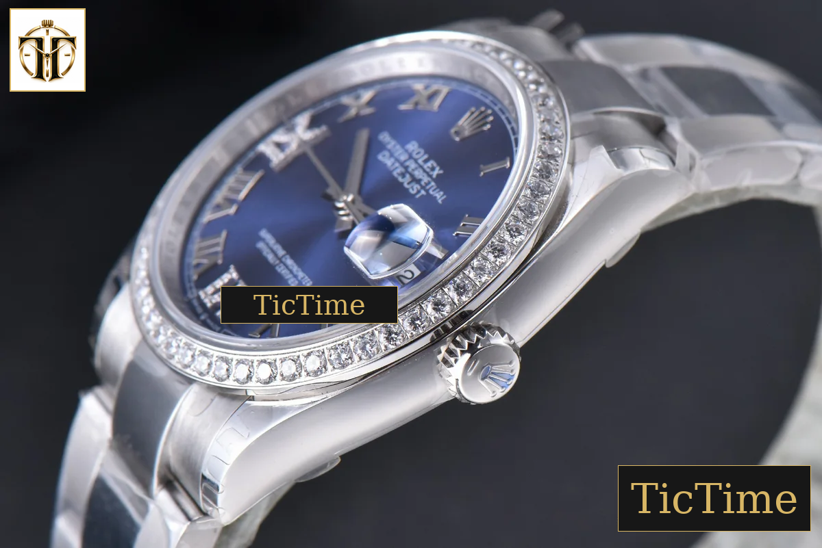 DateJust 36mm EWF SS Blue Dial Diamond Roma Marker Diamond Bezel Oyster Bracelet A3235 — foto 14
