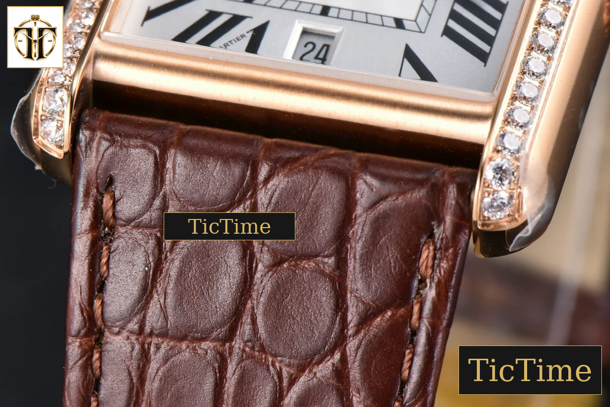 Tank Solo XL Automatic 31mm x 41mm AF RG Diamond Brown Leather Strap 9015 — foto 8
