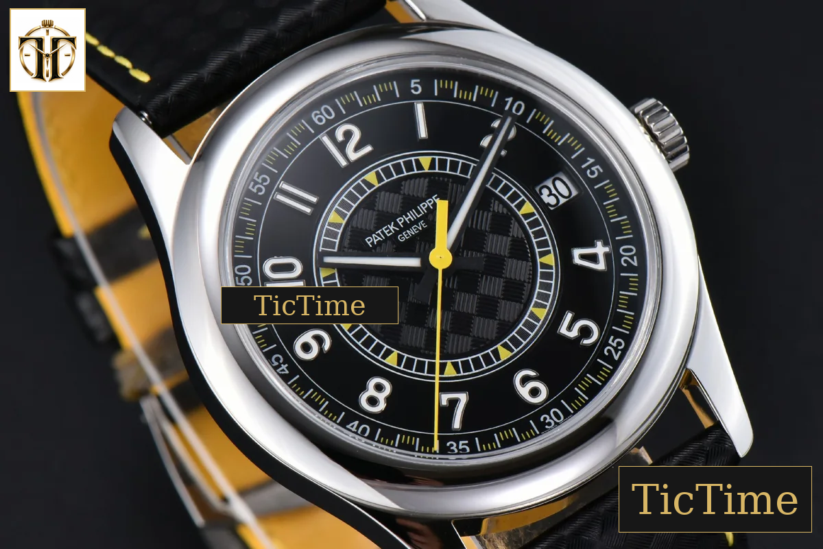 Calatrava 6007G 40mm ZF Black Dial Yellow Hand Nylon Strap 9015 — foto 12