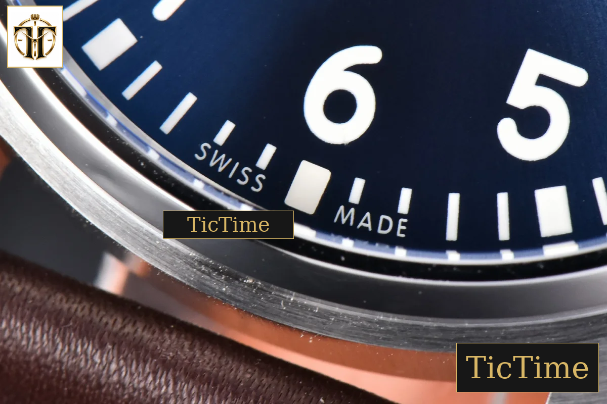 Mark XVIII IWC327010 40mm V7F Blue Dial Brown Leather Strap A2892 — foto 8