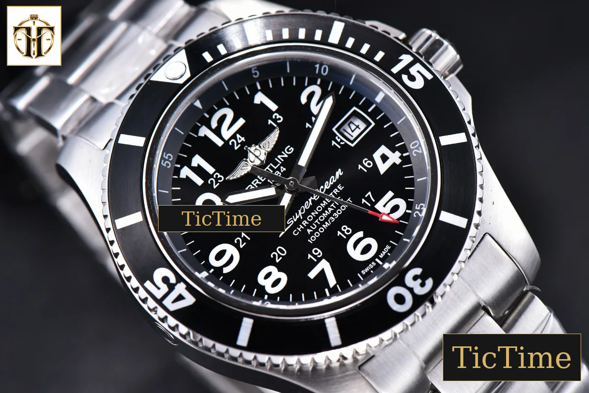 Superocean 44mm TF White Ceramic Black Dial Numerical Marker SS Bracelet A2824 — foto 9