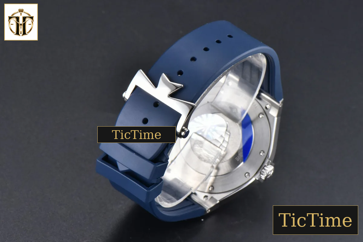 Overseas 47040 42mm PPF Blue Dial Blue Rubber Strap A1226 — foto 16