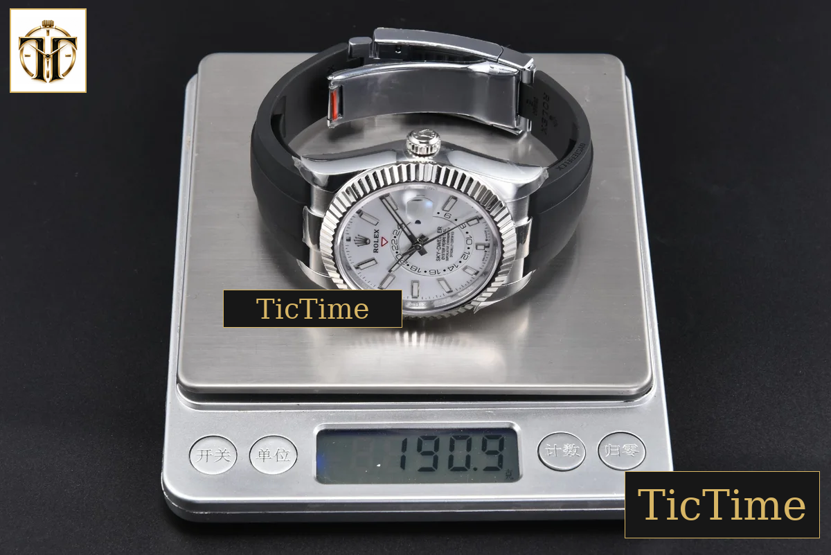 Sky-Dweller 336239 42mm ZF SS White Dial Rubber Oysterflex Strap (Tungsten) A23J — foto 39