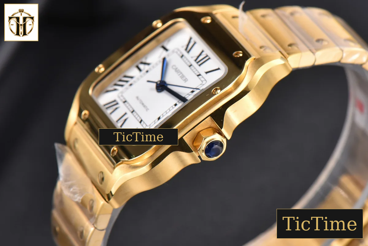 Santos de Cartier Medium 35mm BVF YG White Dial YG Bracelet Miyota 9039 — foto 11