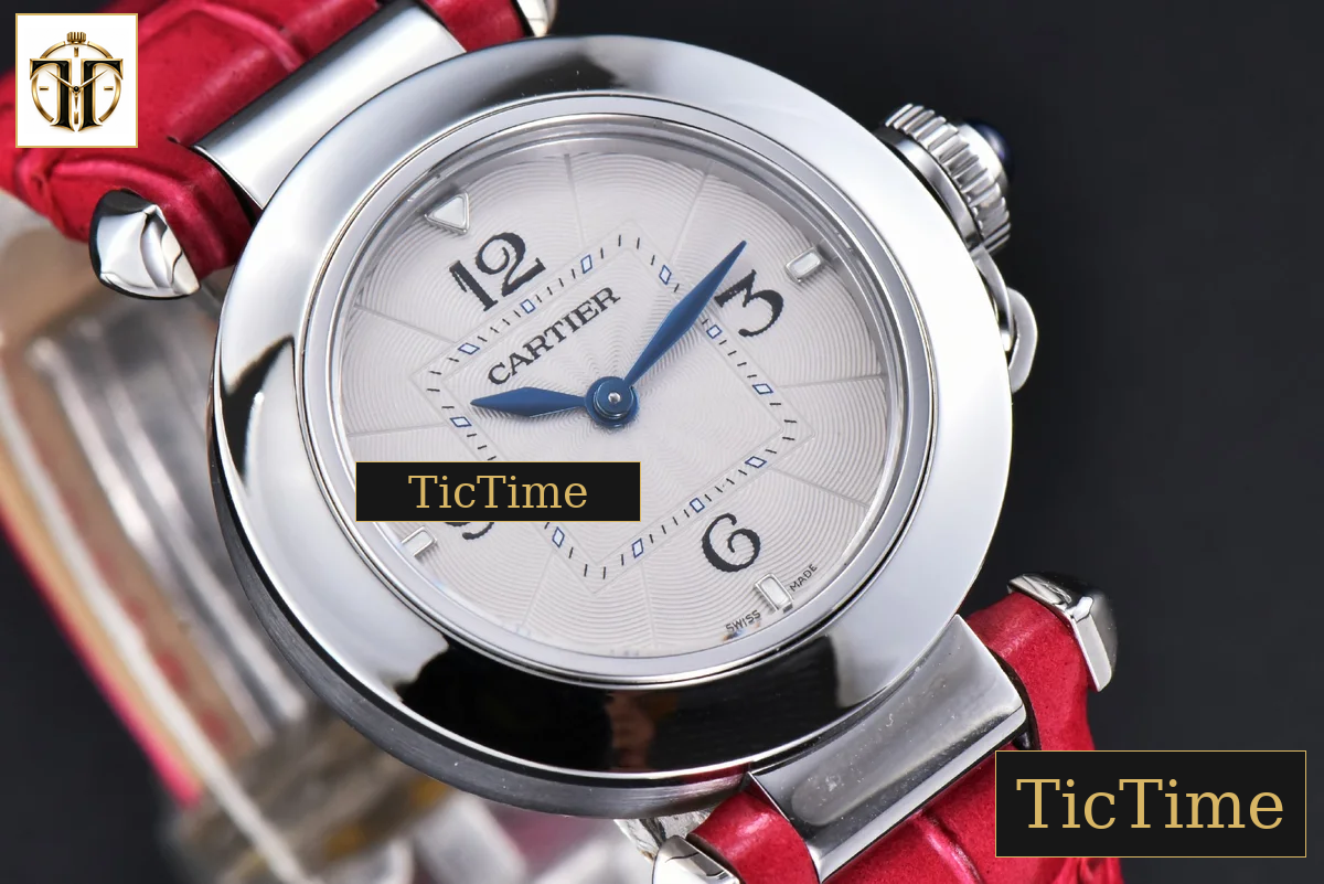 Pasha Ladies 30mm AF White Dial Rose Red Leather Strap Jap Quartz — foto 10