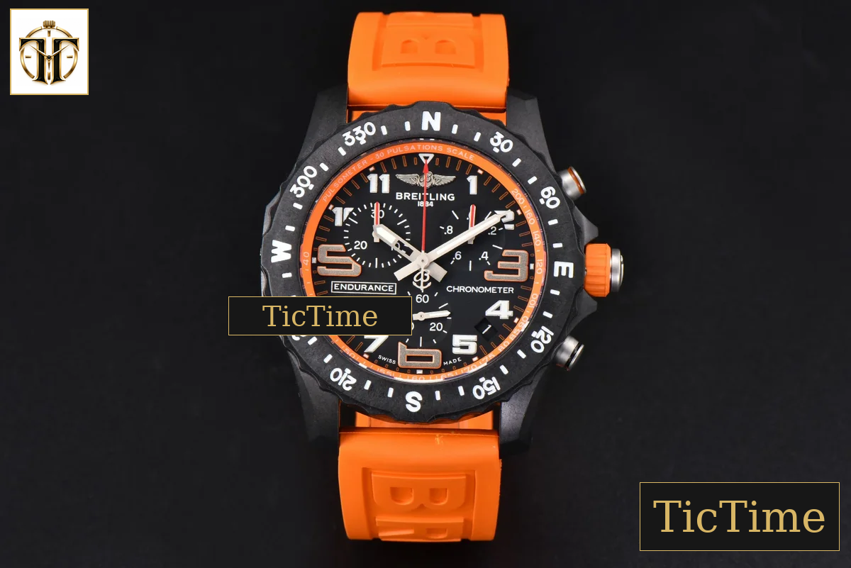 Endurance Pro 44mm OF Orange Chronometer Dial Orange Rubber Strap Swiss Quartz — foto 3
