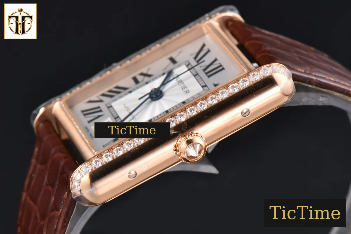 Tank Solo XL Automatic 31mm x 41mm AF RG Diamond Brown Leather Strap 9015 — foto 9