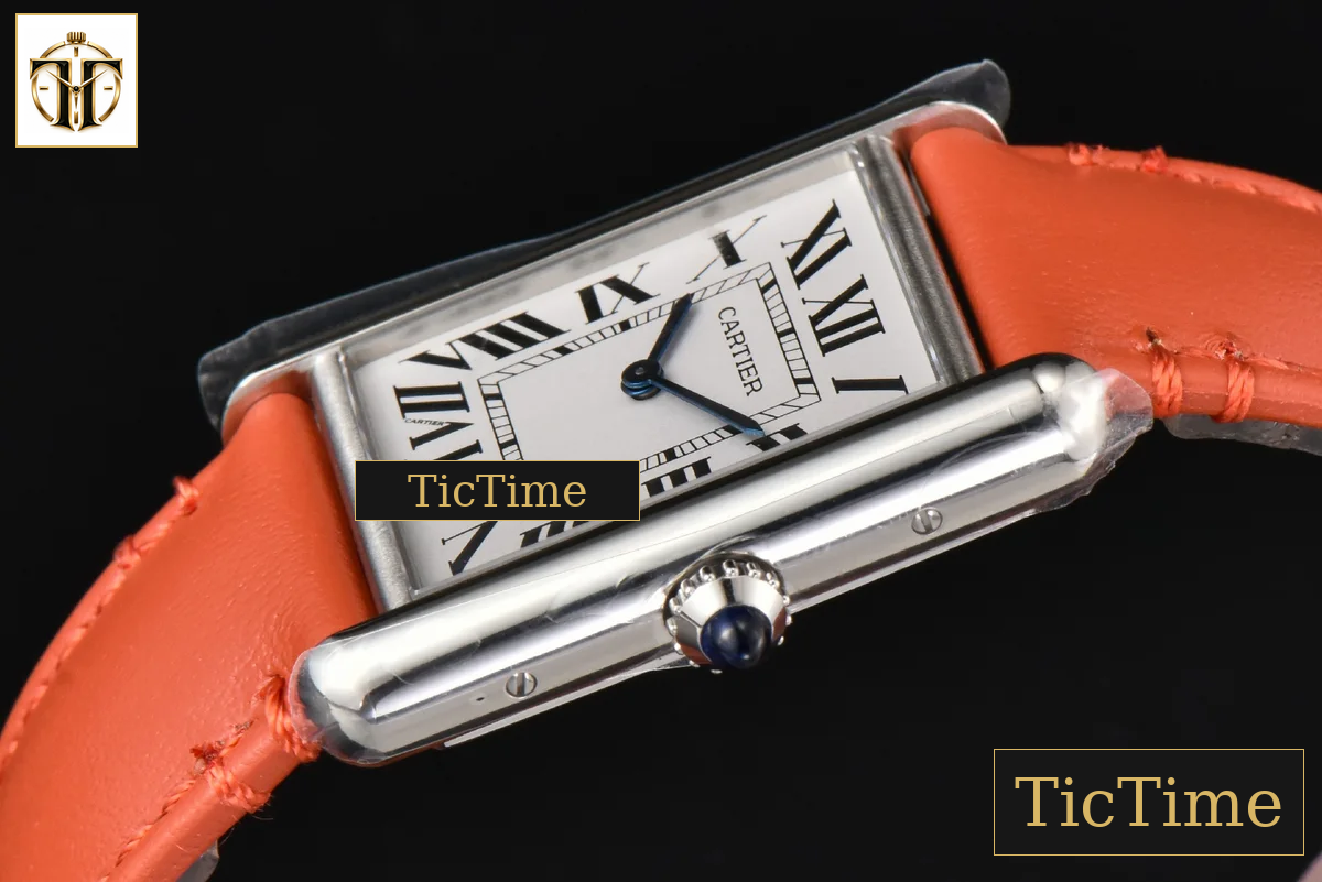 Tank Must Large 33.7×25.5mm K11F White Dial Orange Smooth Calf Strap Quartz — foto 9