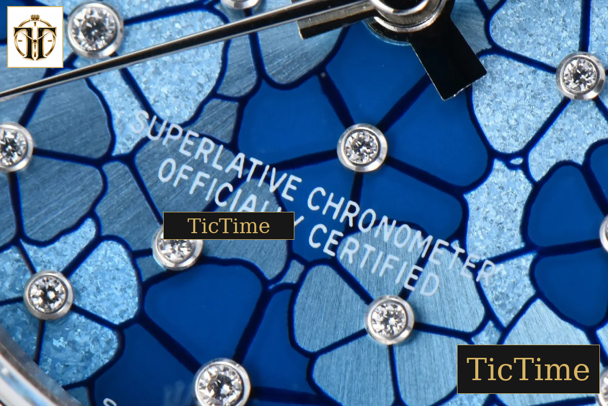 DateJust 904L 31mm GMF Diamond Bezel Blue Flowers Dial Jubilee Bracelet A2824 — foto 10
