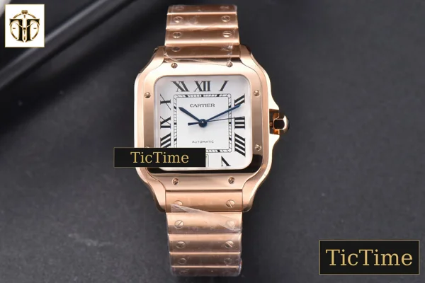 Foto frontal — Santos de Cartier XL 40mm BVF RG White Dial RG Bracelet Miyota 9019
